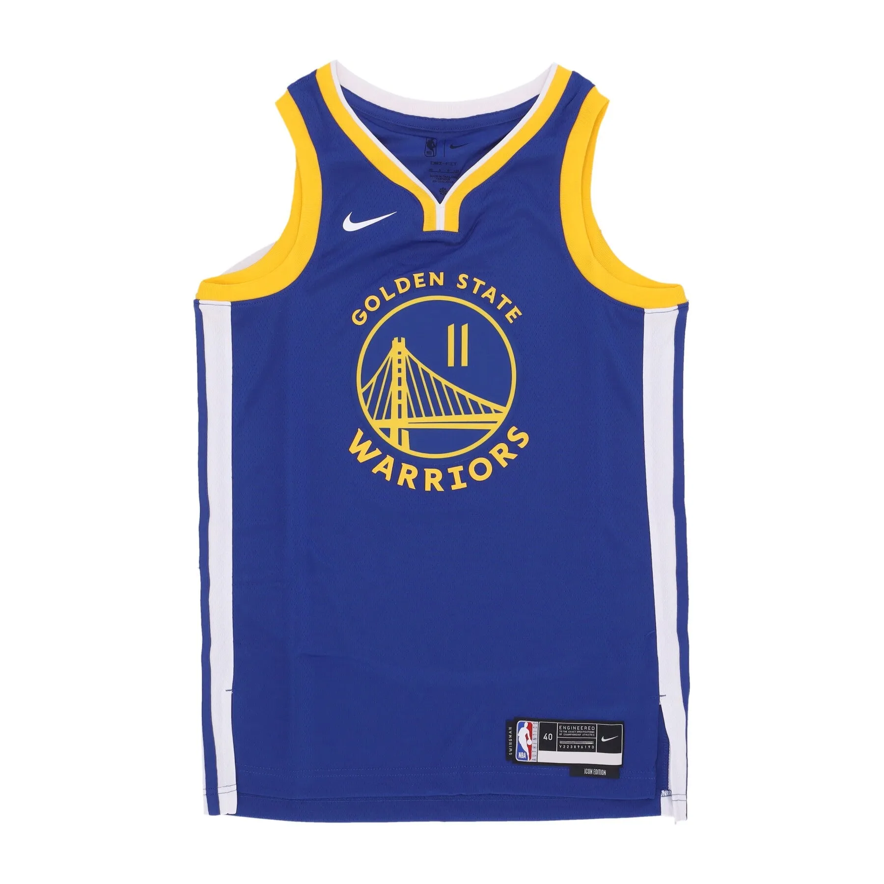 Basketball jersey for men from NBA Icon Edition 22 Dri-fit Swingman with No 11 Klay Thompson Golwar in Rush Blue