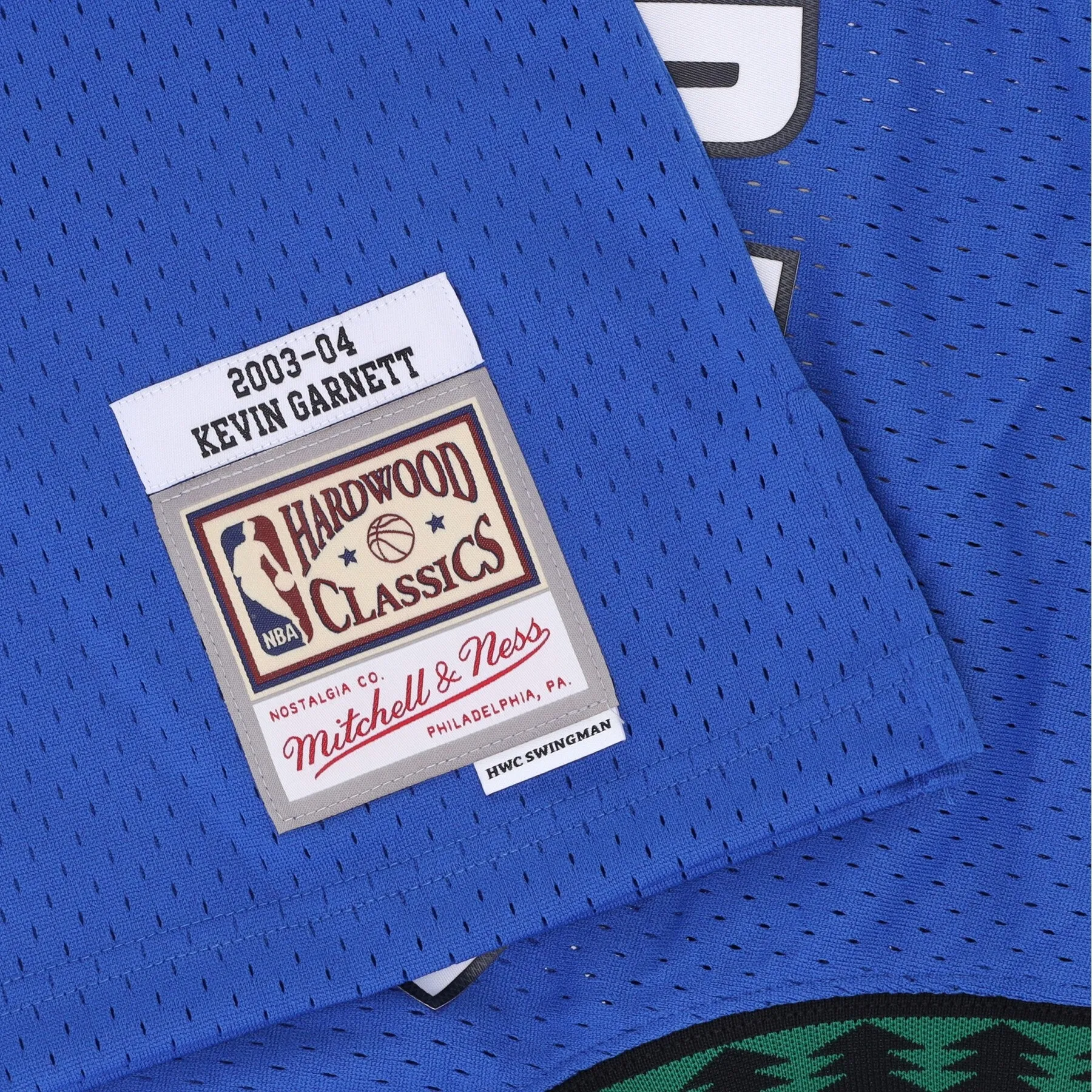 Basketball jersey for men from NBA Swingman with Hardwood Classics No 21 Kevin Garnett 2003-04 in Mintim Original Team Colors